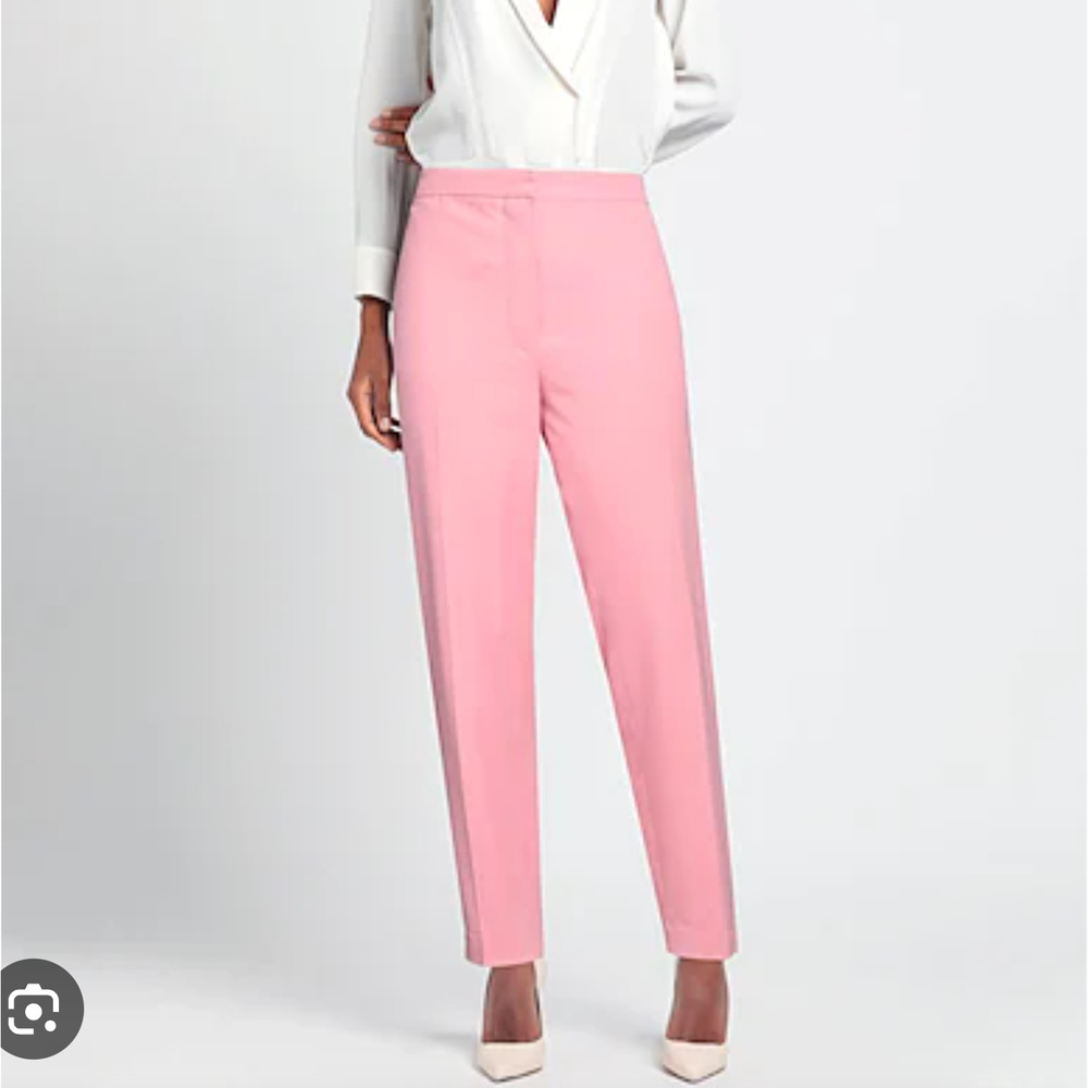 LOEWE Pink High Rise Pleated Straight Leg Trousers 38 NEW Viscose Pants M